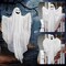 Hanging Ghost Decor - 47" Light Up Hanging Ghost with Blue LED Light, Halloween Ghost for Haunted House Prop Spooky Yard Lawn Porch Door Party Decor Supplies